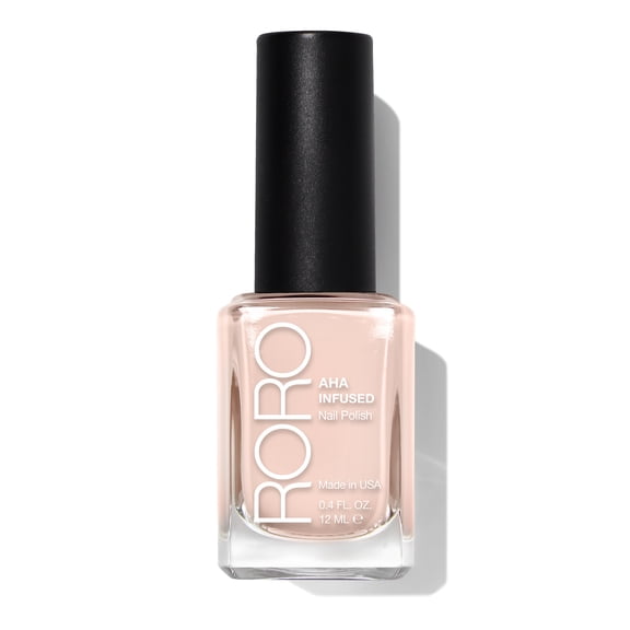 RORO AHA Infused Nail Polish - Light Milky Beige (Sheer Tights), Chip-Resistant 21  Free Vegan Nail Lacquer, .40fl oz