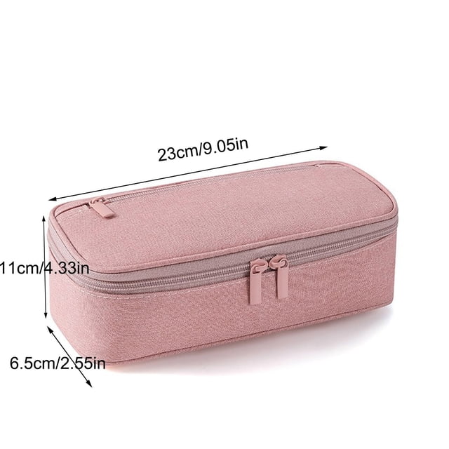 Estuche Para Lápices Estuche de lona para lápices, organizador de papelería, 23 x 11 x 6,5 cm, gran capacidad, color sólido, 1 unidad JASKFLY