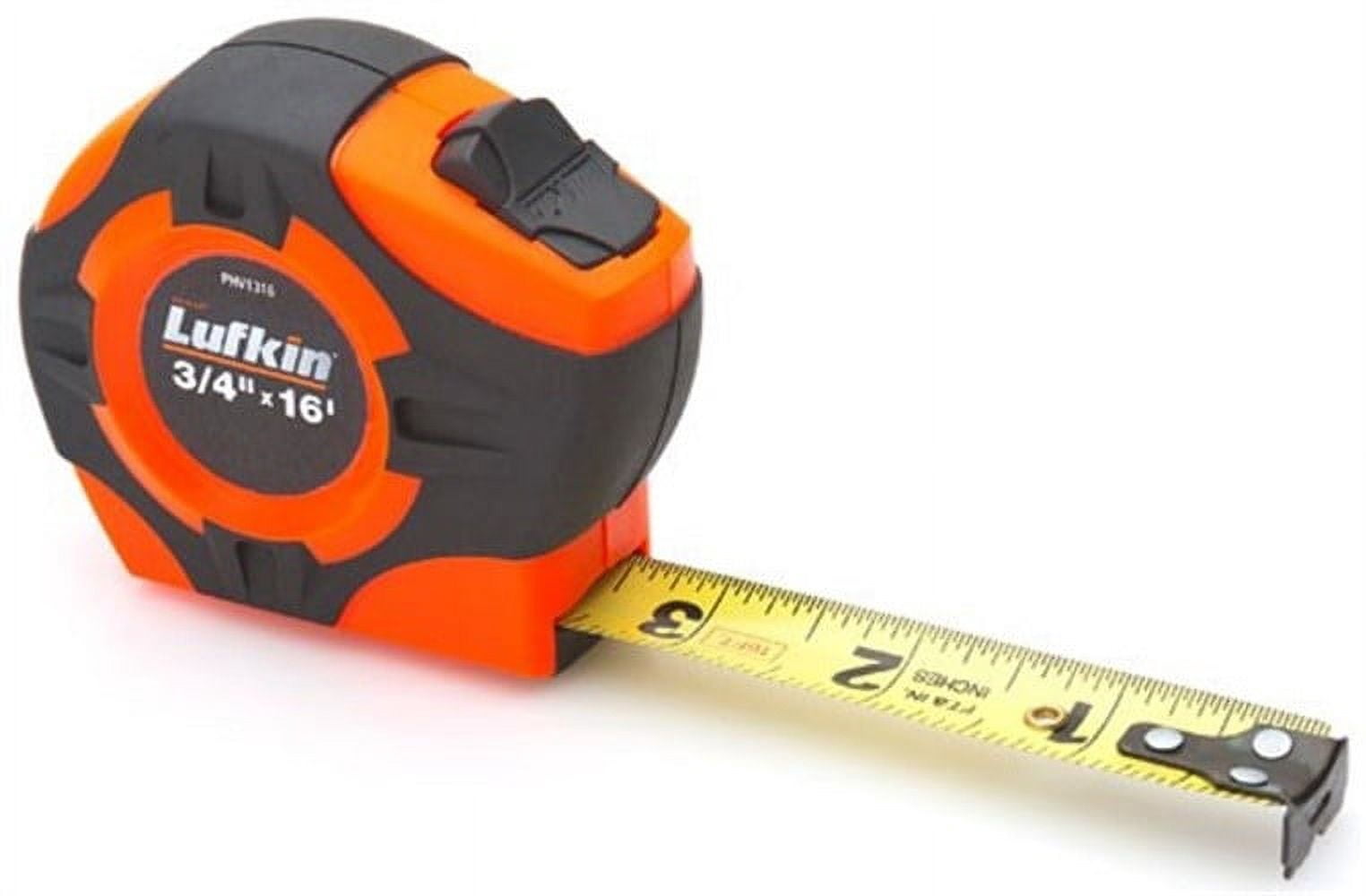 Crescent Lufkin 3/4" x 16' P1000 Series Hi-Viz Orange Yellow Clad A2 Blade Power Return Tape Measure - PHV1316N