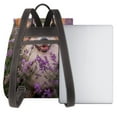 thumbnail image 3 of Sikiie Dog in Lavender Flowers Women Genuine Leather Backpack Fashion Rucksack Daypack Leather Casual Travel Backpacks for Women, 3 of 4