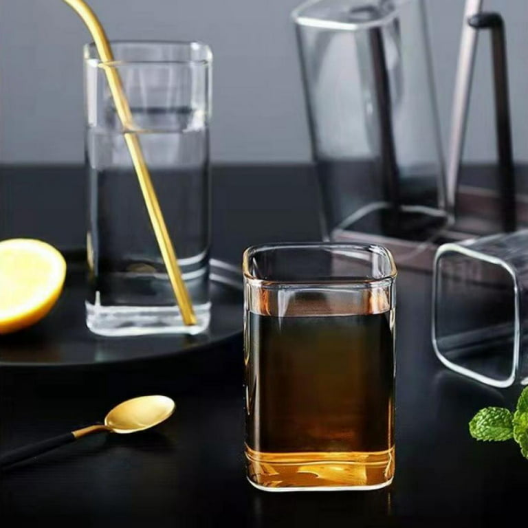 6 Pieces Square Drinking Glasses 13 oz Square Glass Cups Modern Highball  Glasses Thin Cute Cocktail …See more 6 Pieces Square Drinking Glasses 13 oz