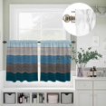 thumbnail image 3 of Retro Farm Blue Gray Wood Grain Curtain Tier and Valance Set 3 Piece, Rustic Wooden Plank 3-inch Rod Pocket Window Tier Curtains Valance for Kitchen Living Room, 3 of 9