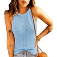 thumbnail image 2 of Camiseta sin mangas de punto para mujer estilo simple color puro camisas de punto sin mangas para mujer tacto suave para la vida diaria ANGGREK Otros, 2 of 6