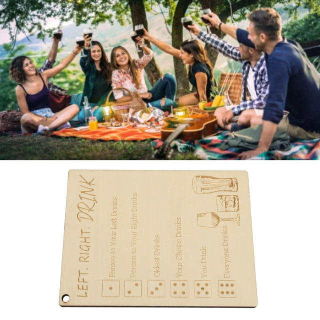 Left Right Drink Drinking Game, Easy Social Interactive Left Right Center Drinking Game with for Party for Adults