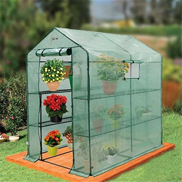 Ogrow Large Heavy Duty WALK-IN 2 Tier 8 Shelf Portable Lawn and Garden Greenhouse