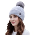 thumbnail image 1 of Women'S Knit Fleece Lined Winter Hat Warm Ear Protection Unisex Ball Cap, 1 of 6