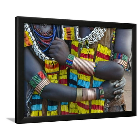 Hamar tribe, people in traditional clothing, Hamar Village, South Omo, Ethiopia Framed Print Wall Art By Keren