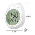thumbnail image 2 of Reloj impermeable para montar en la pared del baño, reloj de cocina, despertador, reloj con ventosa de temperatura resistente al agua y a la niebla, 2 of 8