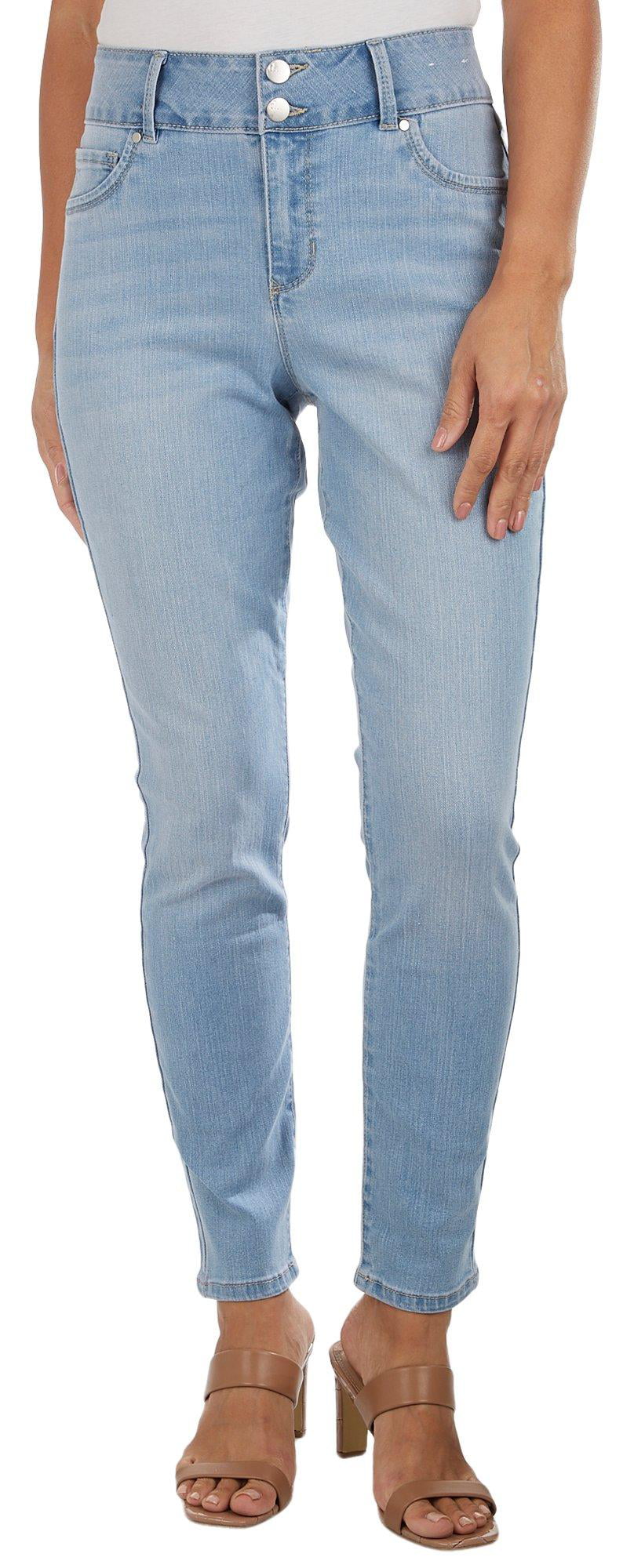  Womens 29 in. High Waist Repreve Skinny Jeans 16 Light blue wash -  