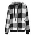 thumbnail image 6 of Busydd Women's Winter Coats Trendy Plaid Fleece Winter Jackets for Women Long Sleeve Hooded Zip Up Warming Jacket with Pockets S, 6 of 8