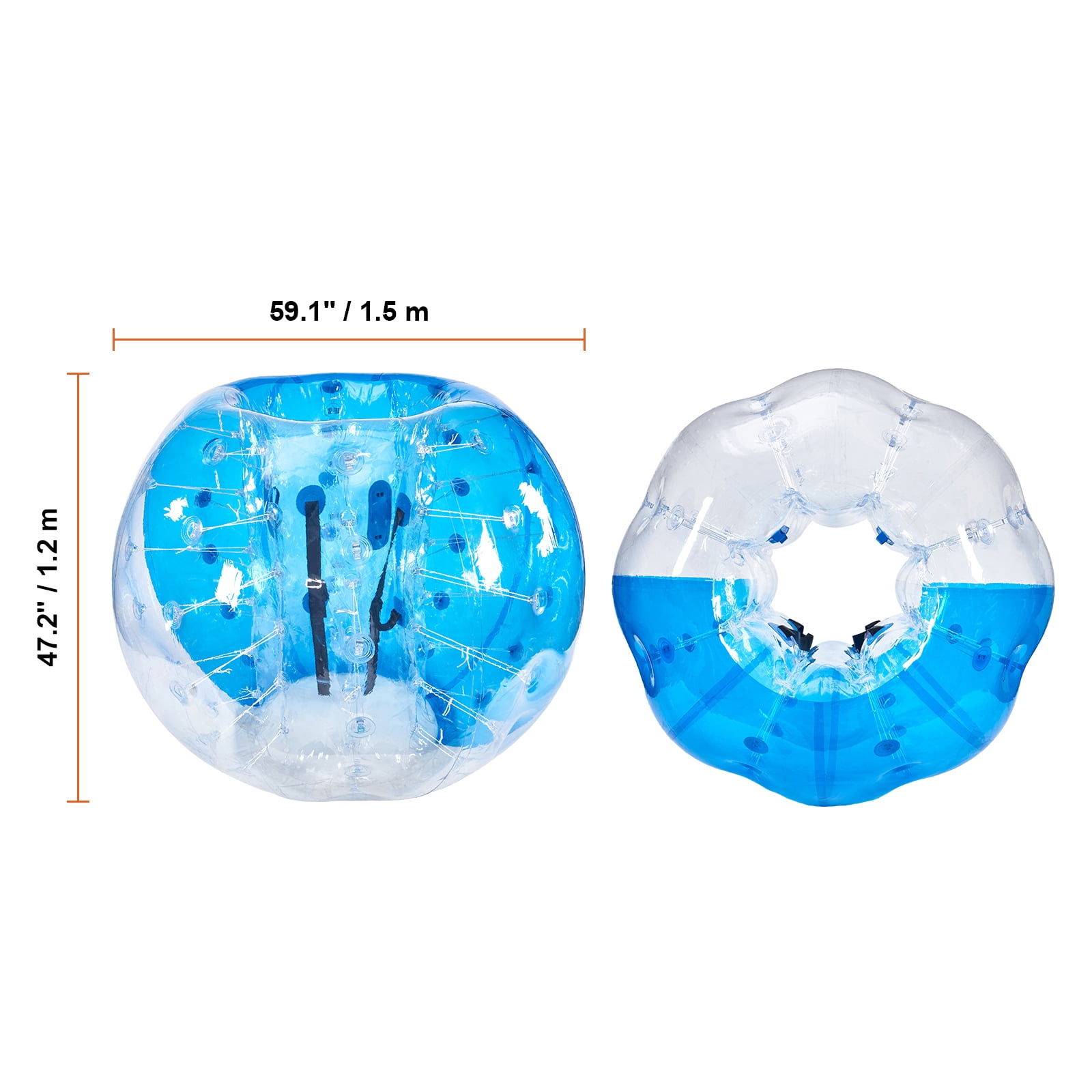 KFFKFF Blow-up Bumper Sphere Single Pack, 5FT/1.5M Dimension for Adolescents & Grown-ups, 0.8mm PVC Thickness Human-Sized Hamster Orb for Outside Group Recreational Activity