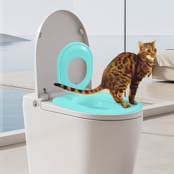 Cat Toilet Seat Training Kit | Toilet Traiining System | Teach To Use | Reusable Thrainer | Trainig Seat Tool | for Pet Cleaning Home Decor