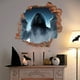 thumbnail image 3 of 4 pegatinas de pared rotas en 3D de mujer diablo para Halloween, pegatinas de pared de mujer aterradora en 3D para Halloween, viento roto, 3 of 5