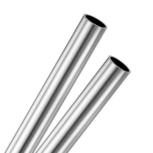 Uxcell Paquete de 2 Tubos de Acero Inoxidable 304 de 250 mm, 16 mm de Diámetro Exterior y 1.5 mm de Grosor de Pared, Tubos de Acero Inoxidable Sin Costura para Construcción/Mecanizado/DIY