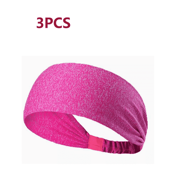 BESTSKY 3Pcs Bandana,High Elastic Fabric Head Scarf,Sweat-Wicking Quick-Dry Design Bandanas Bulk,Rose Red