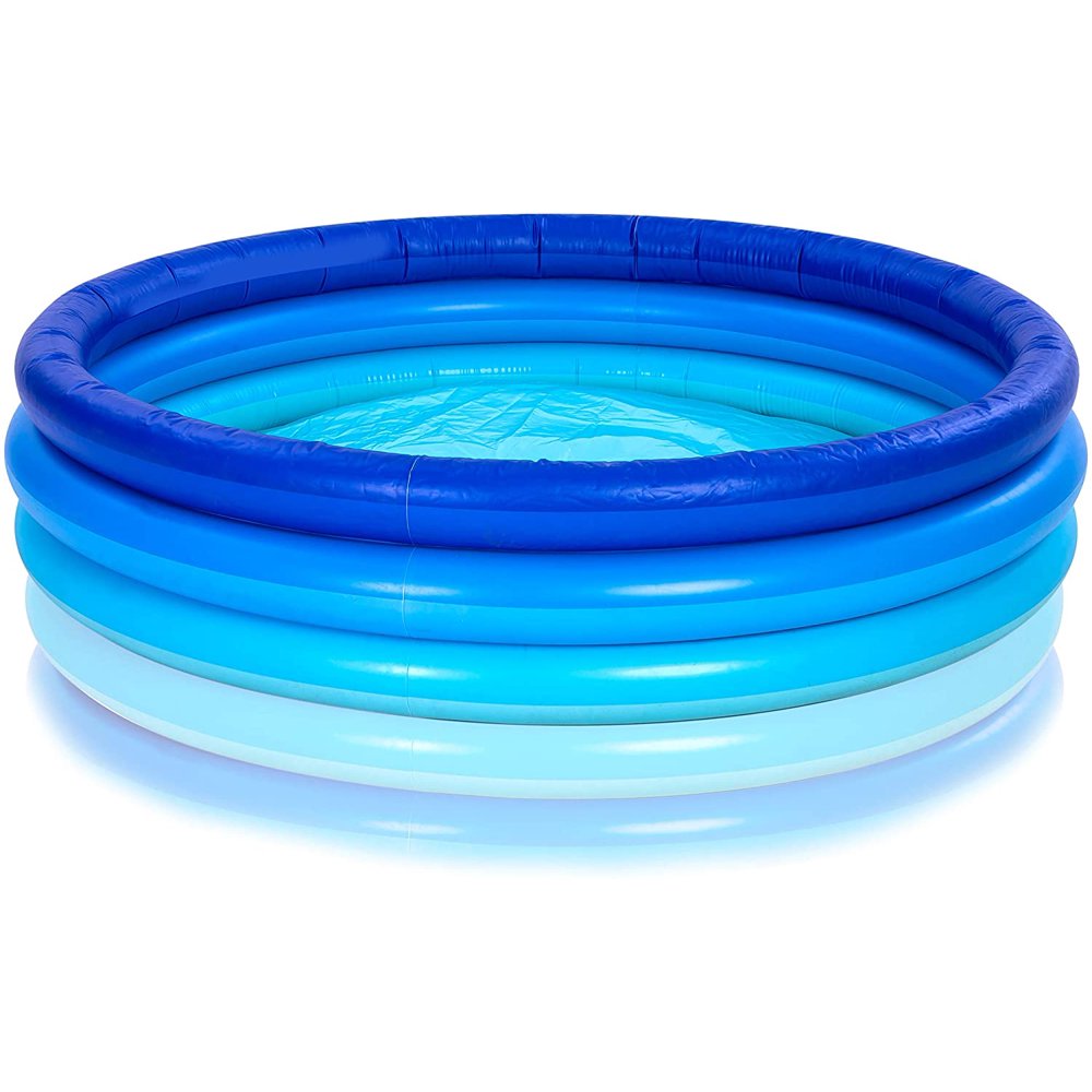 66'' Blue Inflatable Kiddie Pool, 1 Pack Outdoor Summer Fun Swimming
