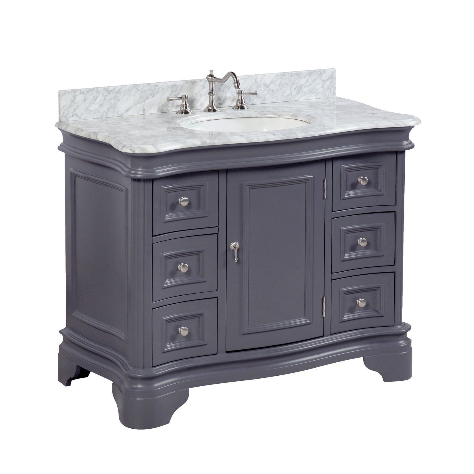 Katherine 42" Bathroom Vanity with Charcoal Gray & Carrara