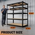 thumbnail image 5 of HOKEEPER Heavy Duty Storage Shelves 5-Tier Adjustable Garage Shelves for Storage 2600LBS, 48"W x 24"D x 72.05"H Commercial Industrial Shelving Units for Garage Pantry Kitchen Black, 5 of 8