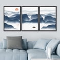 thumbnail image 3 of IDEA4WALL Framed Canvas Print Wall Art Set Watercolor Pastel Mountain Valley Nature Wilderness Modern Art Decorative Landscape Rustic for Living Room, Bedroom, Office - 24"x36"x3 Black, 3 of 5