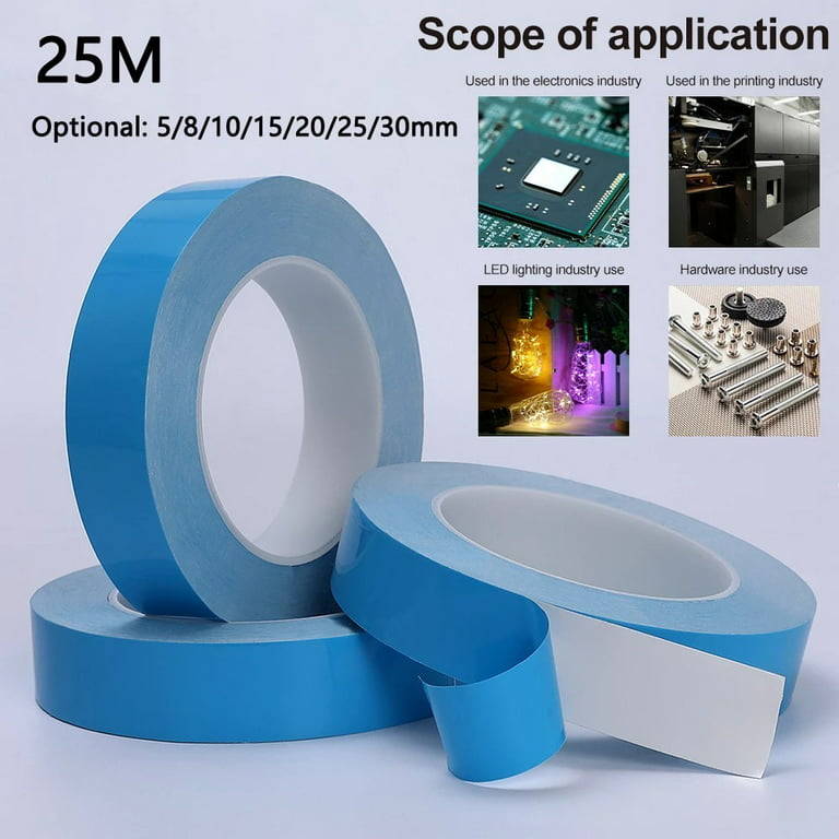 25M Double Side Thermal Conductive Tape Blue Heat Transfer Tape Width 5-30mm