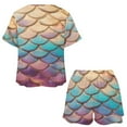 thumbnail image 3 of Mermaid Fish Scales Pajamas Set Womens Loungewear Sleepwear 2 Piece PJ Sets, 3 of 7