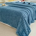 thumbnail image 2 of Fleece Throw Blanket Heavy Weight Soft Warm Decorative Blanket for Living Room Couch Bedroom Home Decor(Dark Blue), 2 of 6