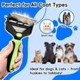 thumbnail image 6 of JDMEOPD 3-in-1 Pet Grooming Brush for Dogs & Cats – Removes Loose Hair, Mats & Undercoat, Safe Deshedding Tool for Long & Short Hair(Green), 6 of 15