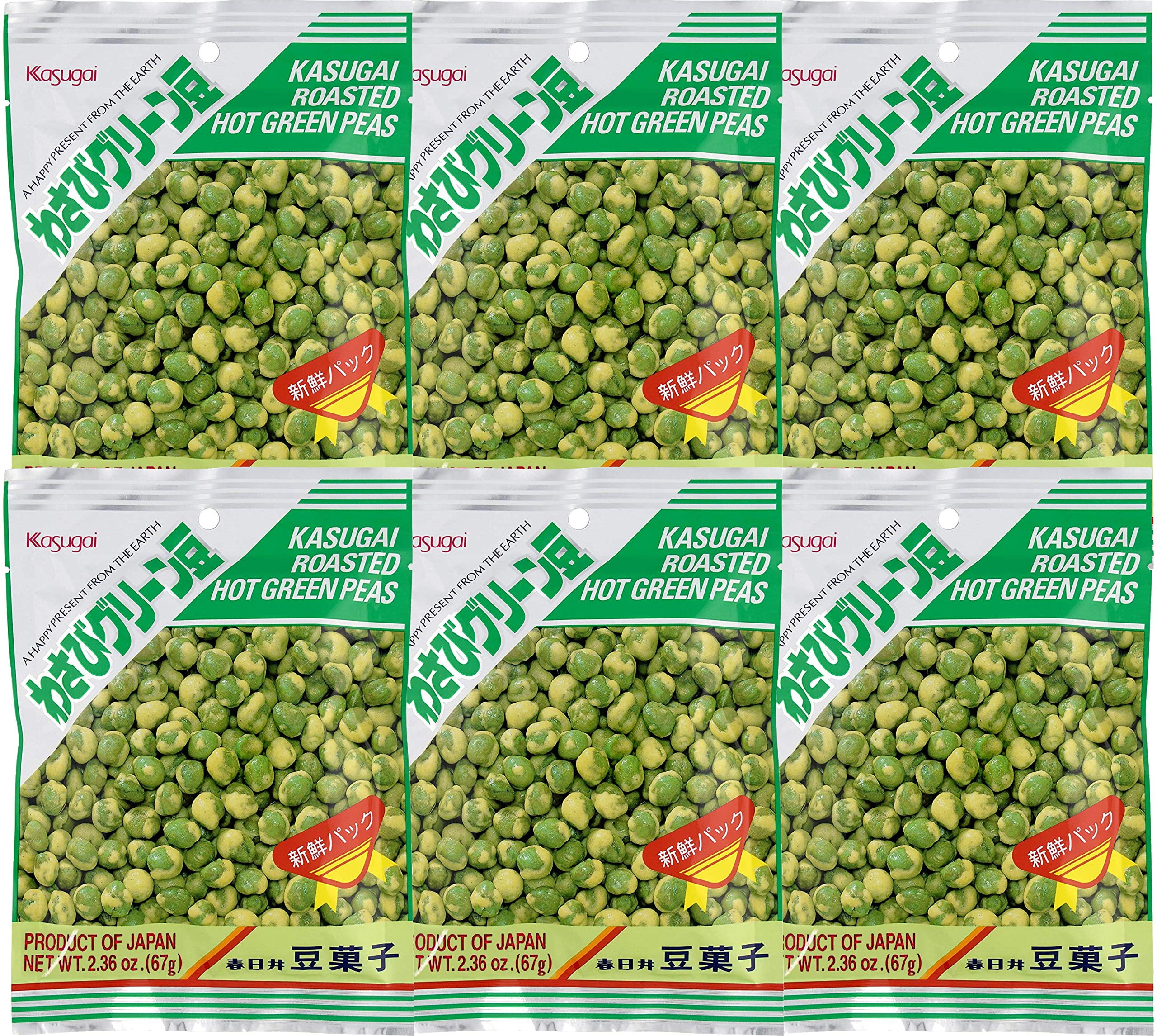 Kasugai Wasabi Green Peas 2.36oz (6 Pack)