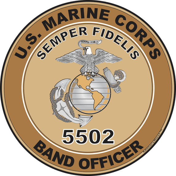 U.S.M.C. MOS 5502 Band Officer Decal 3.8" - Desert Tan