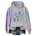 thumbnail image 1 of WZXFASHION Chandail en Molleton de Football pour Femmes Imprimé Graphique Dimanche Décontracté Manches Longues Col Rond Chandail Automne 2025 Liquidation Chandail à Capuchon à Fermeture Éclair Complète, 1 of 4