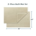 thumbnail image 3 of WelHome 2 Piece Bath Mat Set, 100% Cotton Floor Towels, 20" x 30", Terry Loop, Reversible, Machine Washable, Ultra Soft & Absorbent Bathtub Mats - Brown Rice, 3 of 6