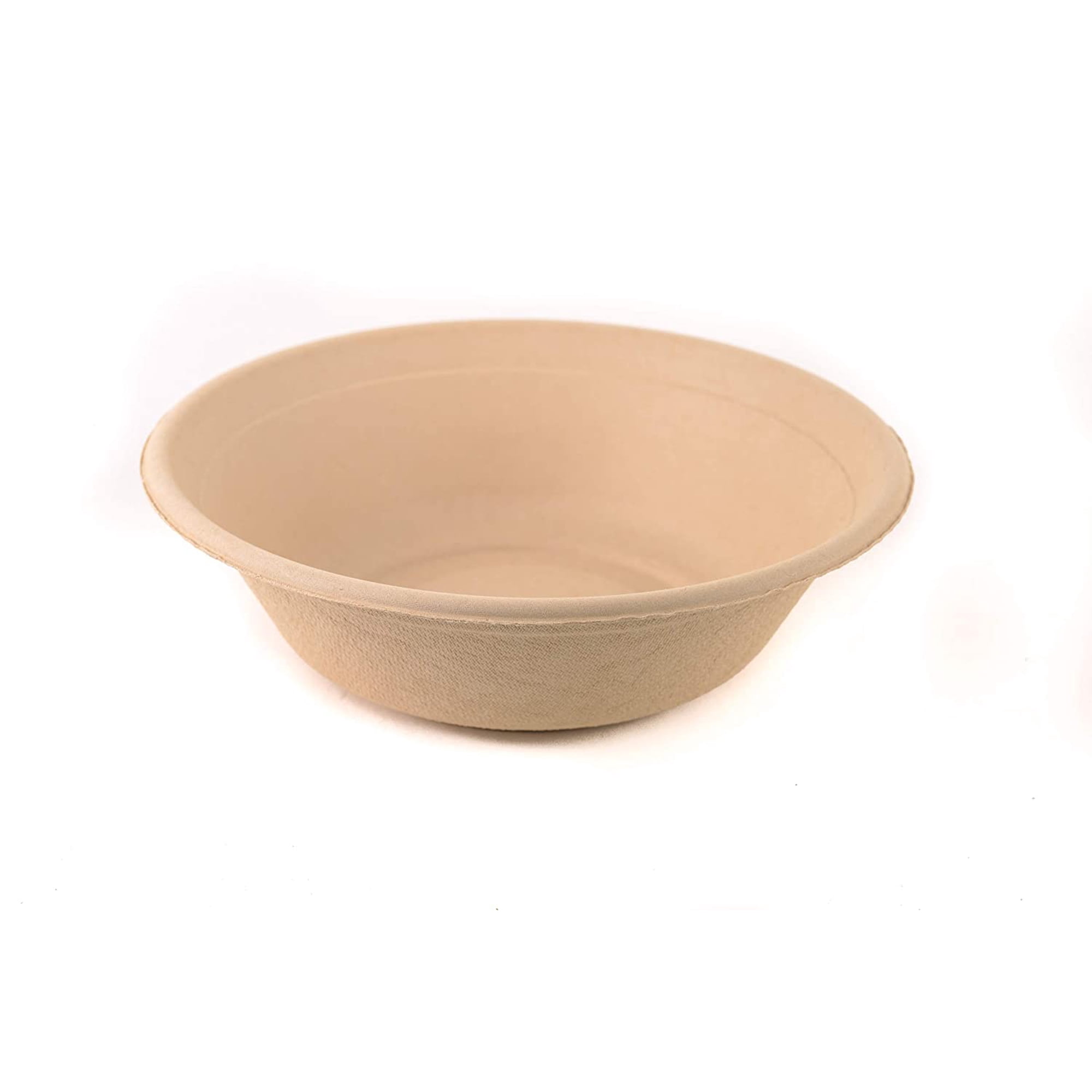 50 Count - EcoQuality 24oz Round Disposable Bowls Natural Sugarcane Bagasse Bamboo Fibers Sturdy Compostable Eco Friendly Environmental Paper Plastic Bowl Alternative Tree Free