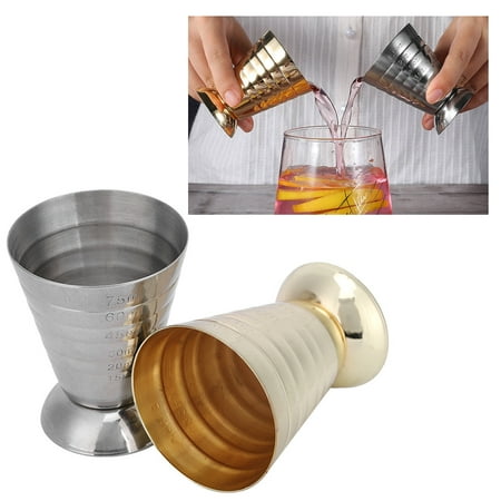 

Tebru Stainless Steel Jigger Cocktail Jigger 2Pcs Multifunction 304 Stainless Steel Wine Cocktail Jigger Bartender Ounce Cup Bar Supply 75ml