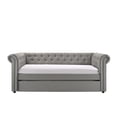 thumbnail image 3 of CoSoTower Luxurious 1PC Modern Aesthetic Beautifully Button Tufted Nailhead Trim Design Daybed Built-In Pull-Out Trundle Bed Living Space Guest Room Bedroom Dove Gray, 3 of 7