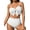 02 White, variant on Bikini Sets for Women High Waisted Seashell Textured 2 Piece Swimsuits Knotted Front Bathing Suits