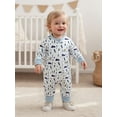 thumbnail image 6 of BemeyourBBs Newborn Baby Boy Ski Outfits Zipper One Piece Romper Long Sleeve Round Neck Ski Print Jumpsuit Fall Winter Spring Clothes, 6 of 9