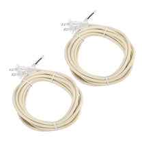 Uxcell 12Ft 18/2 Cloth Covered Lamp Cord with Plug, 2 Pcs Vintage Electrical Lamp Cord with Stripped Ends for Extension Wiring DIY Repairing, Beige