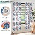 thumbnail image 3 of Yayeee Window Curtains Set of 2 for Living Room Light Filtering 63"x42", Navy Blossom Mosaic, 3 of 7