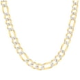 thumbnail image 2 of Sterling Silver Pave Super Flat Figaro Chain Two Tone 300 10mm-26", 2 of 3