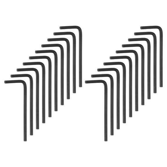 Uxcell 20pcs Hex Key Wrench 3/32" L-Shape Hexagon SAE L key Wrenches Chrome Vanadium Steel Repairing Tool, Black