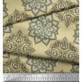 thumbnail image 2 of Soimoi Poly Georgette Fabric Floral Mandala Printed Craft Fabric by the Yard 52 Inch Wide, 2 of 3