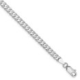 thumbnail image 1 of 14k White Gold 8 Inch 3.9mm Beveled Curb Bracelet Chain, 1 of 5