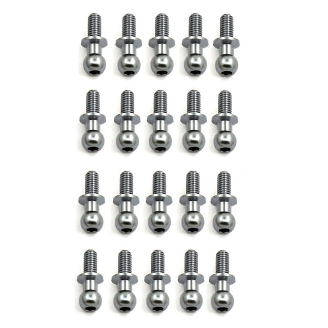 20 Piezas Tornillos de Cabeza de Bola Hexagonal M3 de Metal para TT-01 TT-02 D4 D5 1/10 RC Piezas de Repuesto de Coche de Deriva Universales, 3