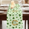 thumbnail image 3 of Saint Patrick's Day Table Runner, Spring Horseshoe Green Clovers Leaves Washable Cotton Linen Table Runners 70 Inches Long, Dresser Scarf Runner for Dining/Kitchen/Coffee/TV Stands/Cabinets 13''x70'', 3 of 9