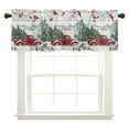 thumbnail image 5 of CUH Xmas Kitchen Valance Christmas Cafe Tier Scarf Slot Top Short Window Curtain Rod Pocket Half Window Drapes Curtain Panel Style-D 2pc-Tier Curtain: W:42''x H:45'', 5 of 6