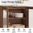 thumbnail image 6 of WAMPAT 3-in-1 Multifunctional Sideboard Buffet Cabinet with 6 Glass Doors and Adjustable Shelf Coffee Bar Storage Cabinet for Living Room Kitchen,Brown, 6 of 9
