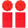 thumbnail image 1 of Molde de silicona para gofres, bandeja antiadherente para hornear, moldes para galletas y muffins con relieve, cuadrados, en forma de corazón, 4 unidades, 1 of 8