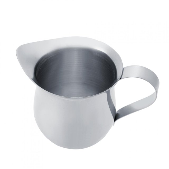 Jarra para espumar café expreso con crema, jarra para espumar leche, jarra de acero inoxidable para café humeante, jarra para leche, diseño fácil de usar