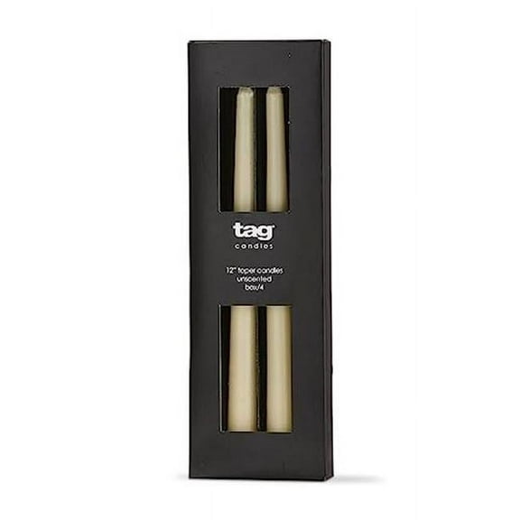 Tag 129666 12 in. Taper Candle, Ivory - Pack of 4