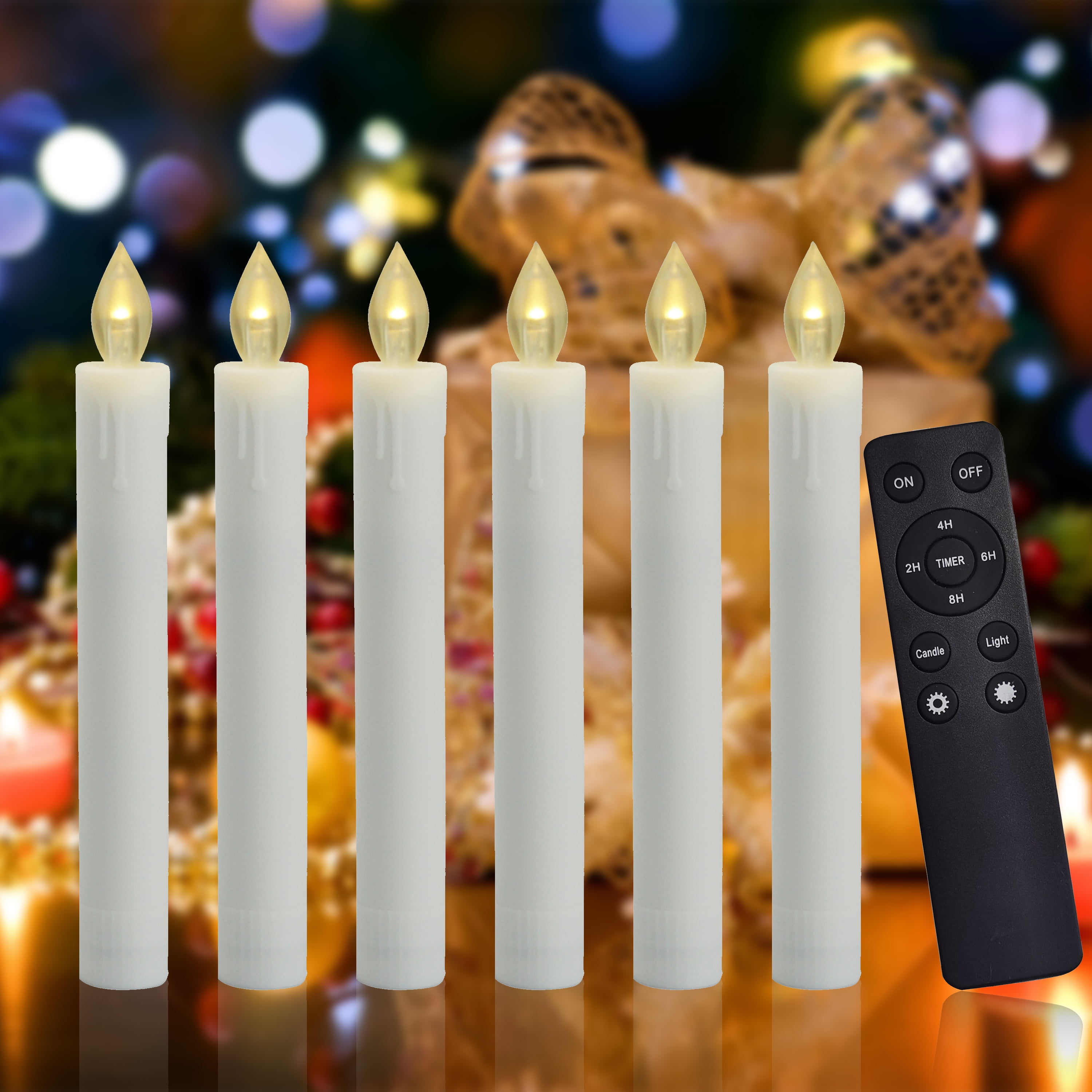 Christmas Flameless Window Candle, Flickering Flameless Candles with